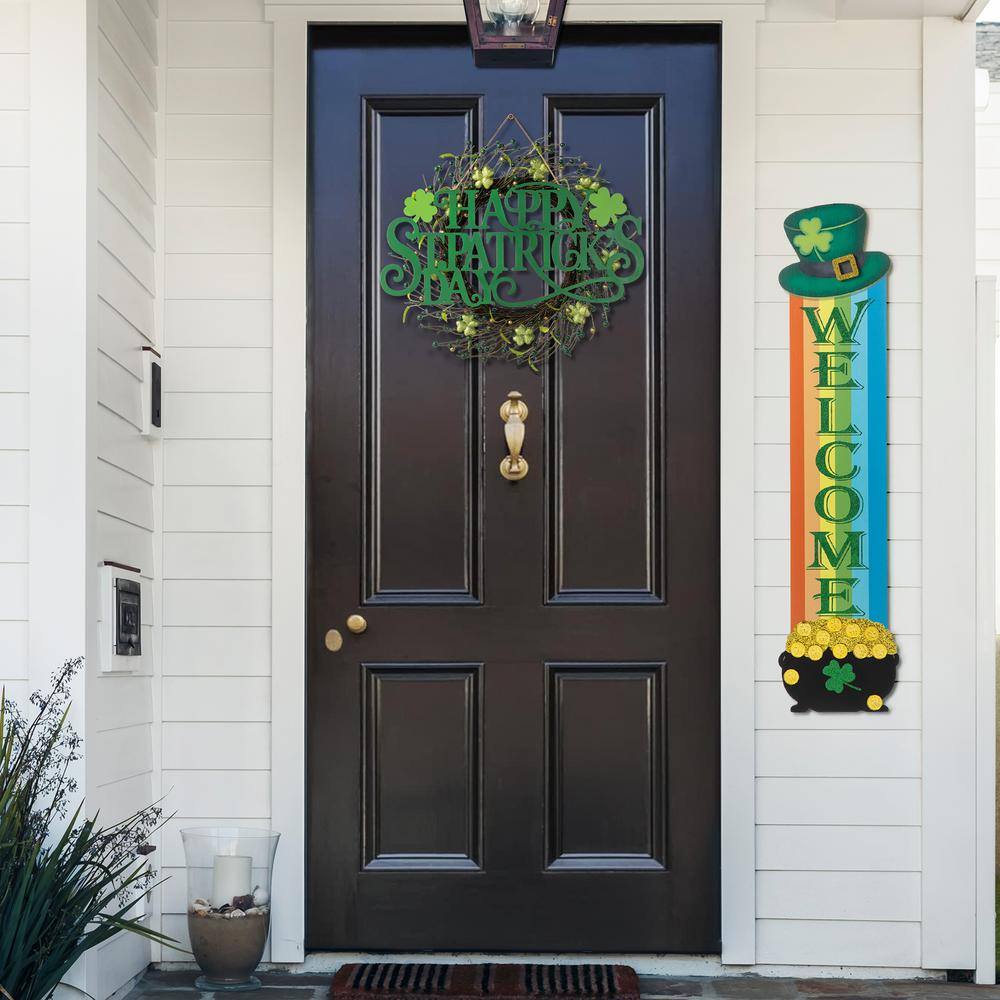 42 in. H St.Patrick’s Wooden Rainbow and Pot of Gold Porch Decor - Hercitys