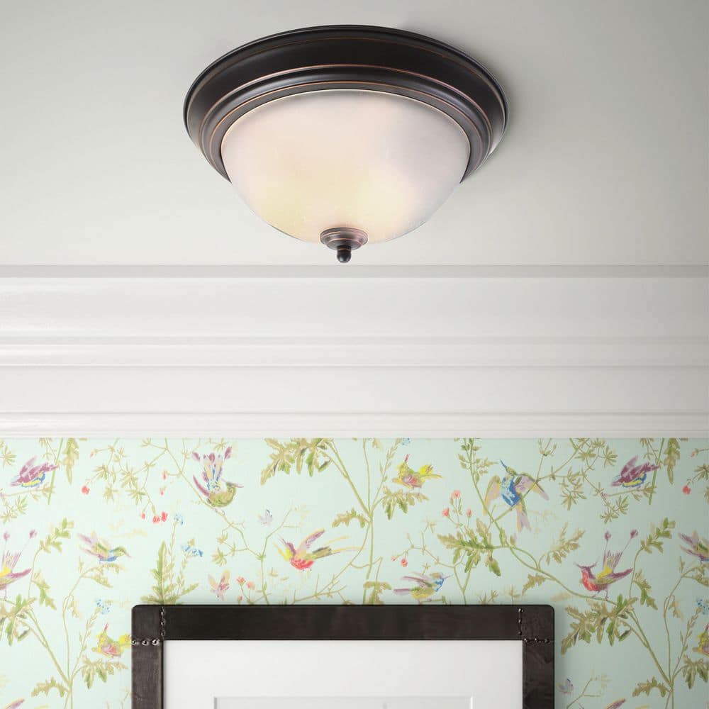 13 in. 2-Light Oil-Rubbed Bronze Flush Mount - Hercitys
