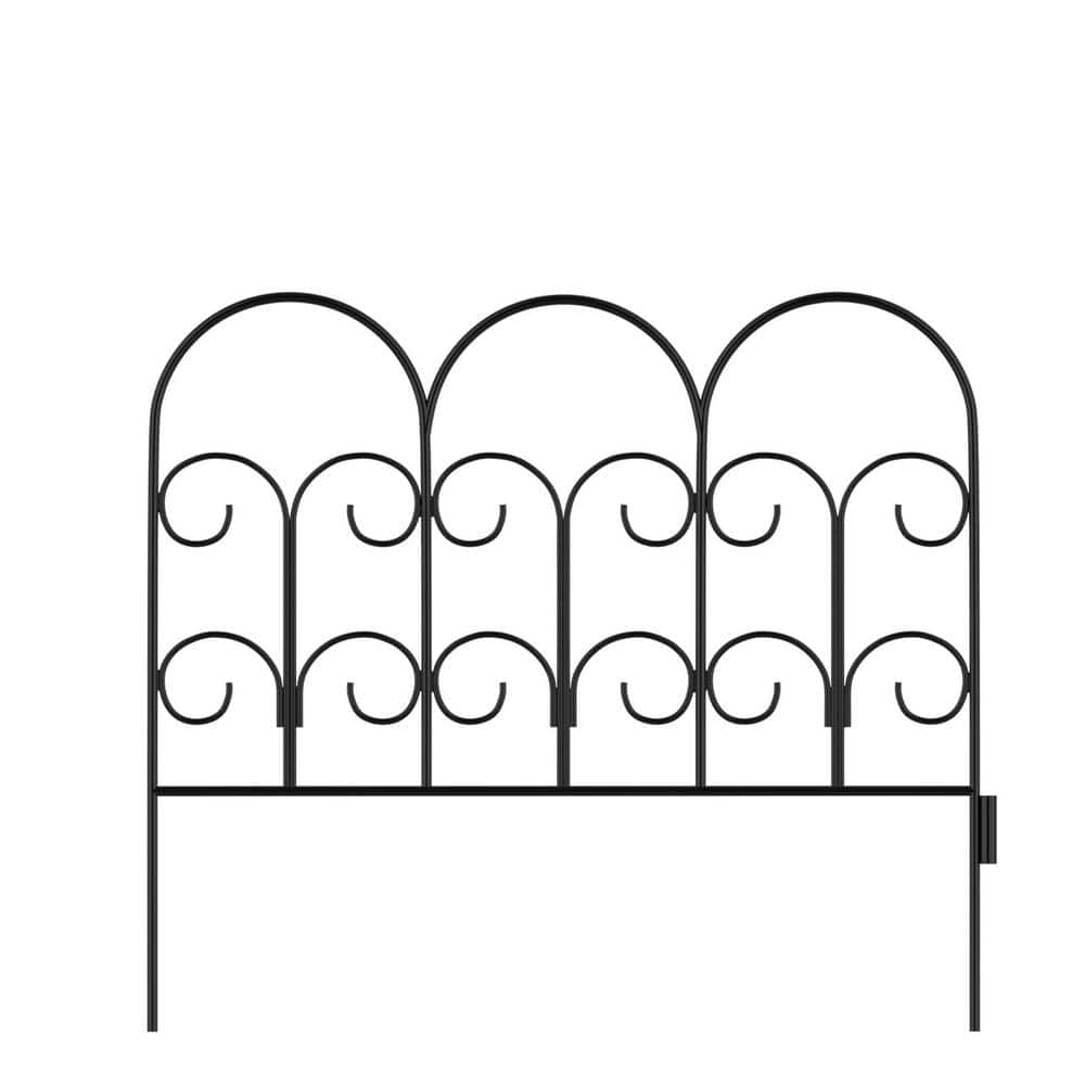 16 in. Metal Decorative Iris Garden Fencing (Set of 5) - Hercitys