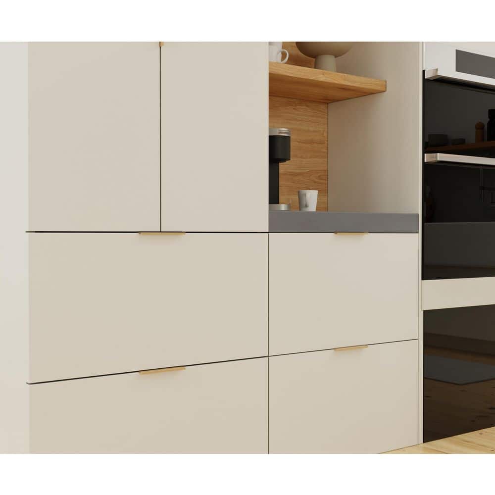 10-Pack Ethan 4 in. (102 mm) Center-to-Center Satin Brass Edge Drawer Pull - Hercitys