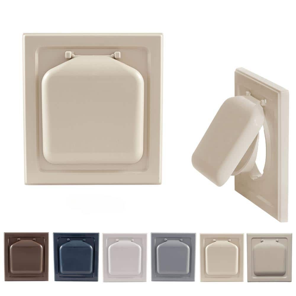 4 in. Wide-Mount Dual Door Wall Vent in Tan - Hercitys
