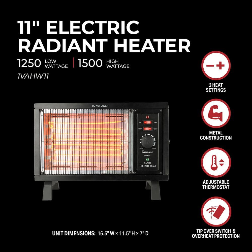 11ft. 1250/1500W Radiant Heater - Hercitys