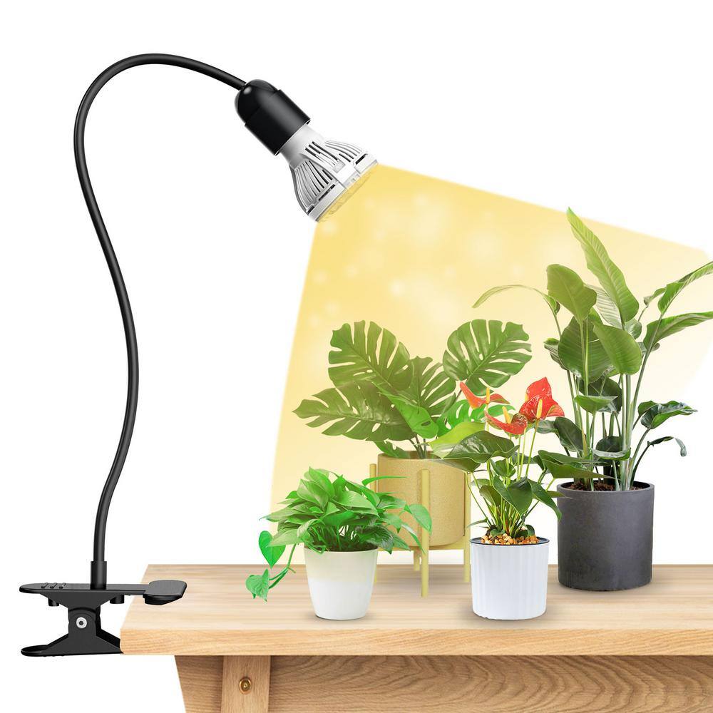 150-Watt Equivalent Black Full Spectrum Gooseneck LED, 10-Watt Grow Light 4000K Daylight Clip-On High PPFD Plant - Hercitys