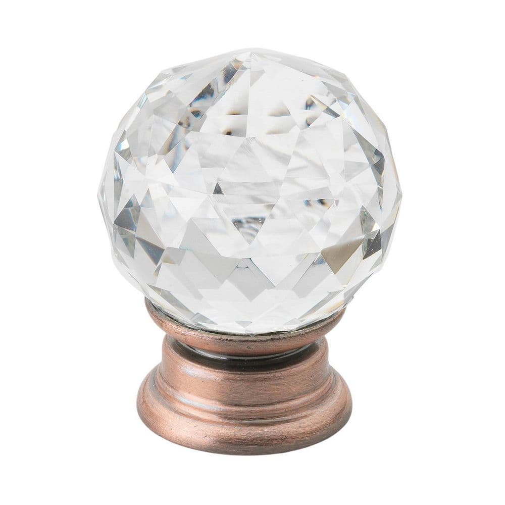 1-1/4 in. Crystal Small K9 with Oil Rubbed Bronze Base Cabinet Knob (10-Pack) - Hercitys