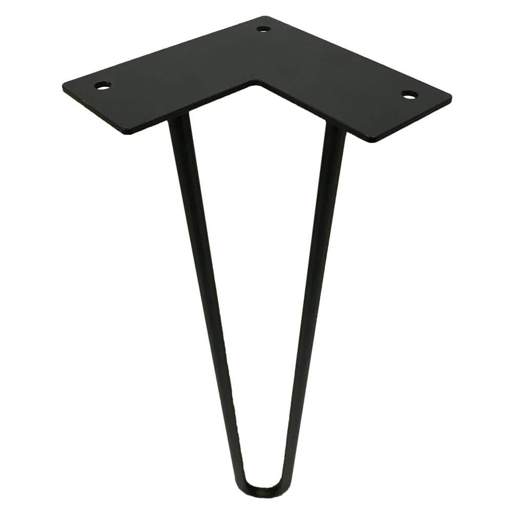 16 in. Black Steel 2-Rod Hairpin Leg (4-Pack) - Hercitys