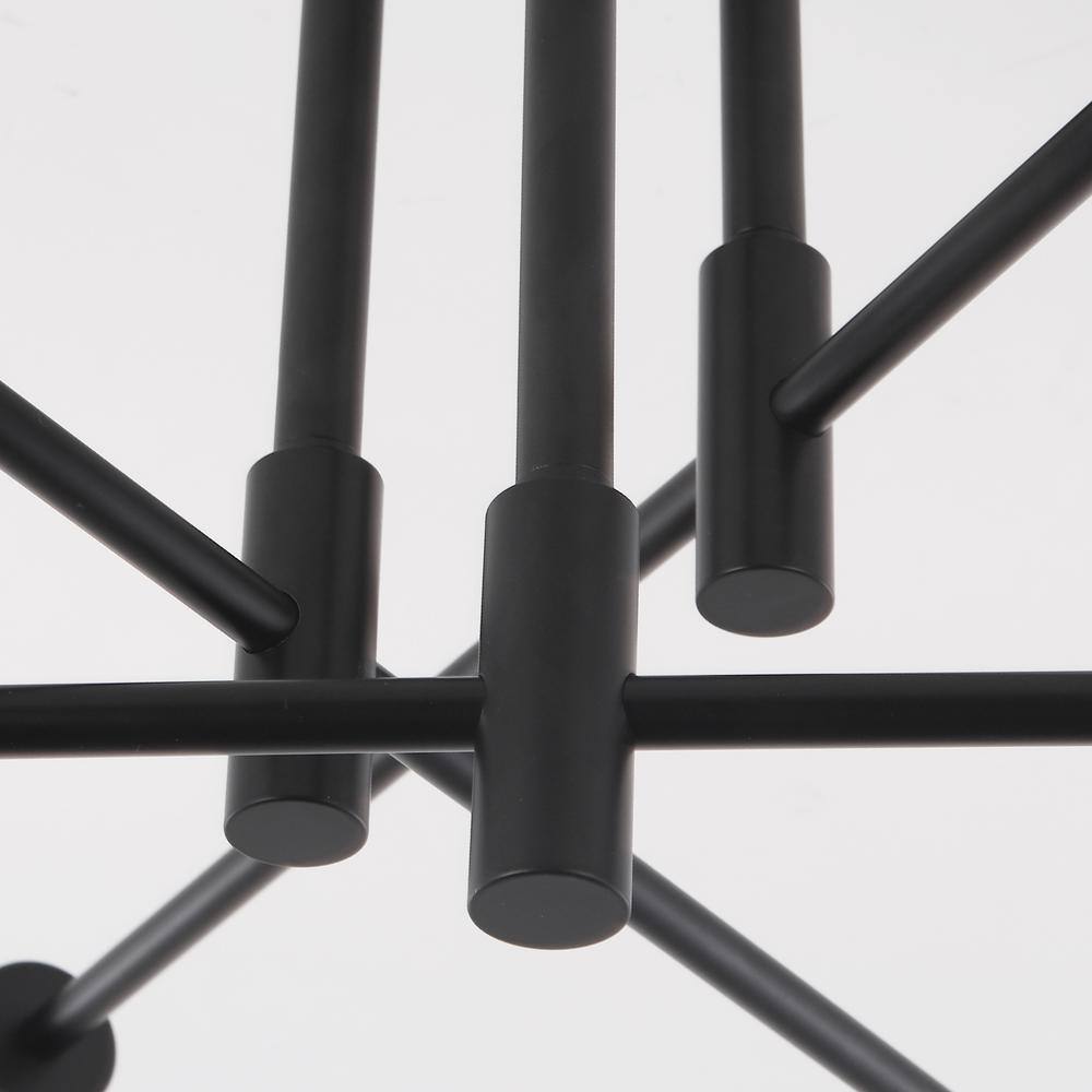 27.56 in. 6-Light Black Sputnik Semi- Flush Mount Ceiling Lights with 360°Rotatable Light Arm - Hercitys