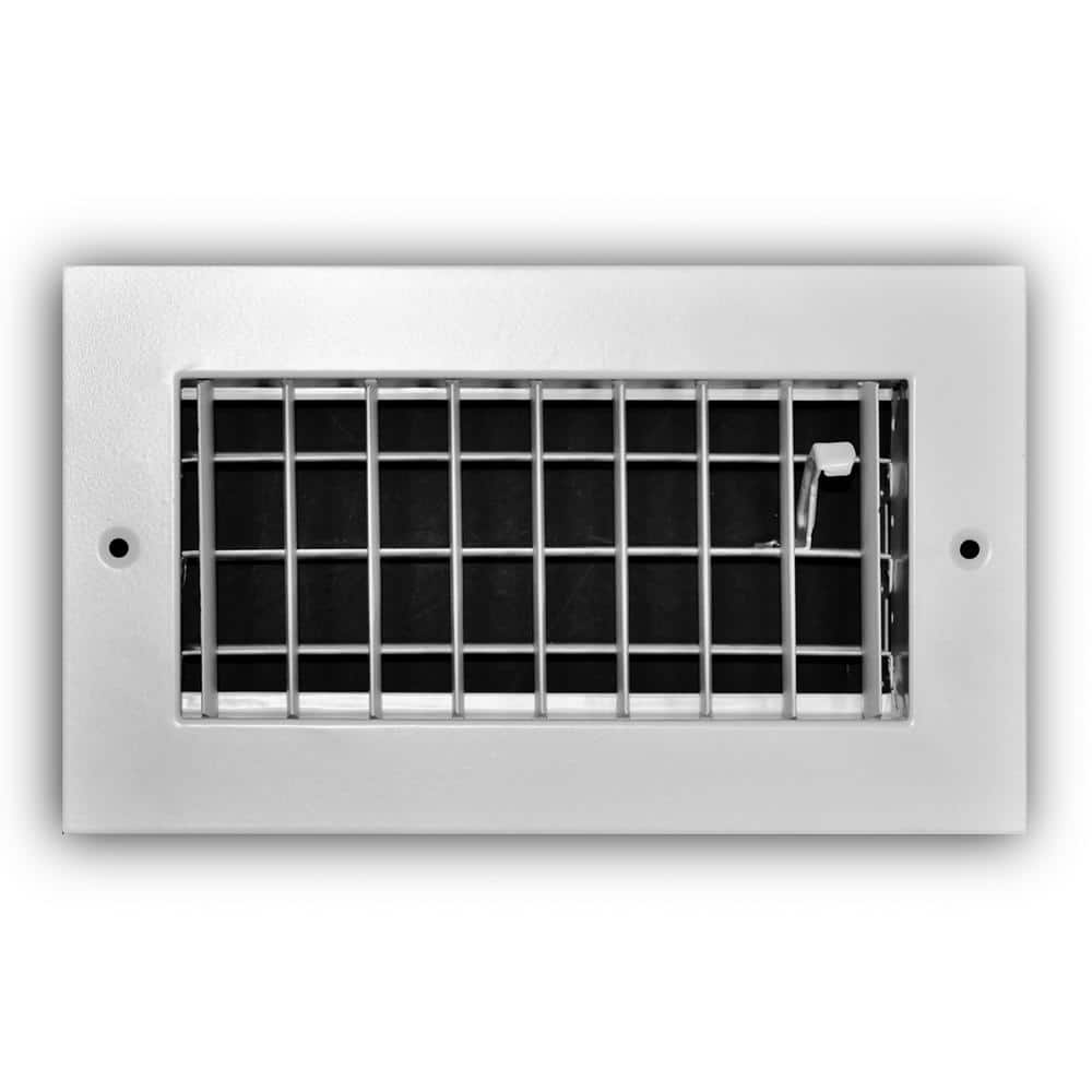 12 in. x 6 in. 1-Way Aluminum Adjustable Wall/Ceiling Register in White - Hercitys