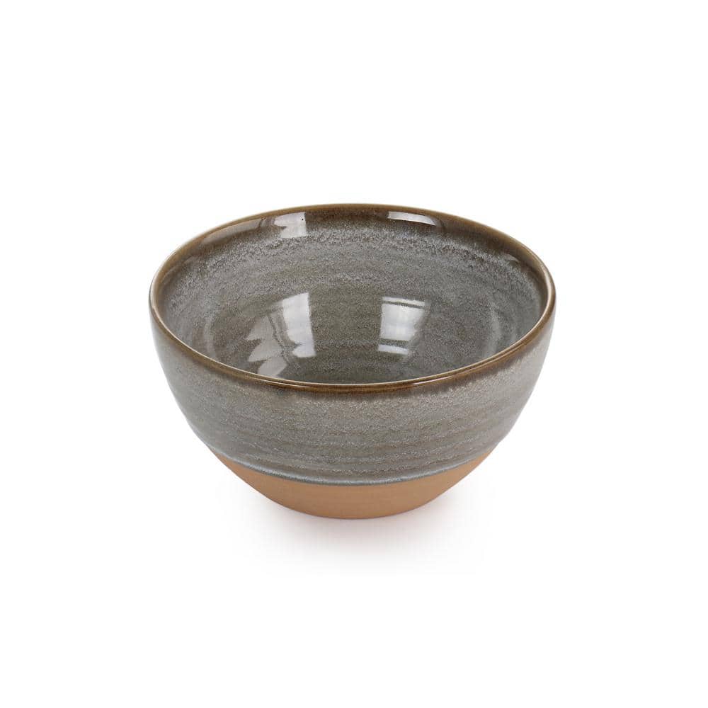 (12 Piece) Dreamweaver Round Earthenware Dinnerware Set in Gray - Hercitys