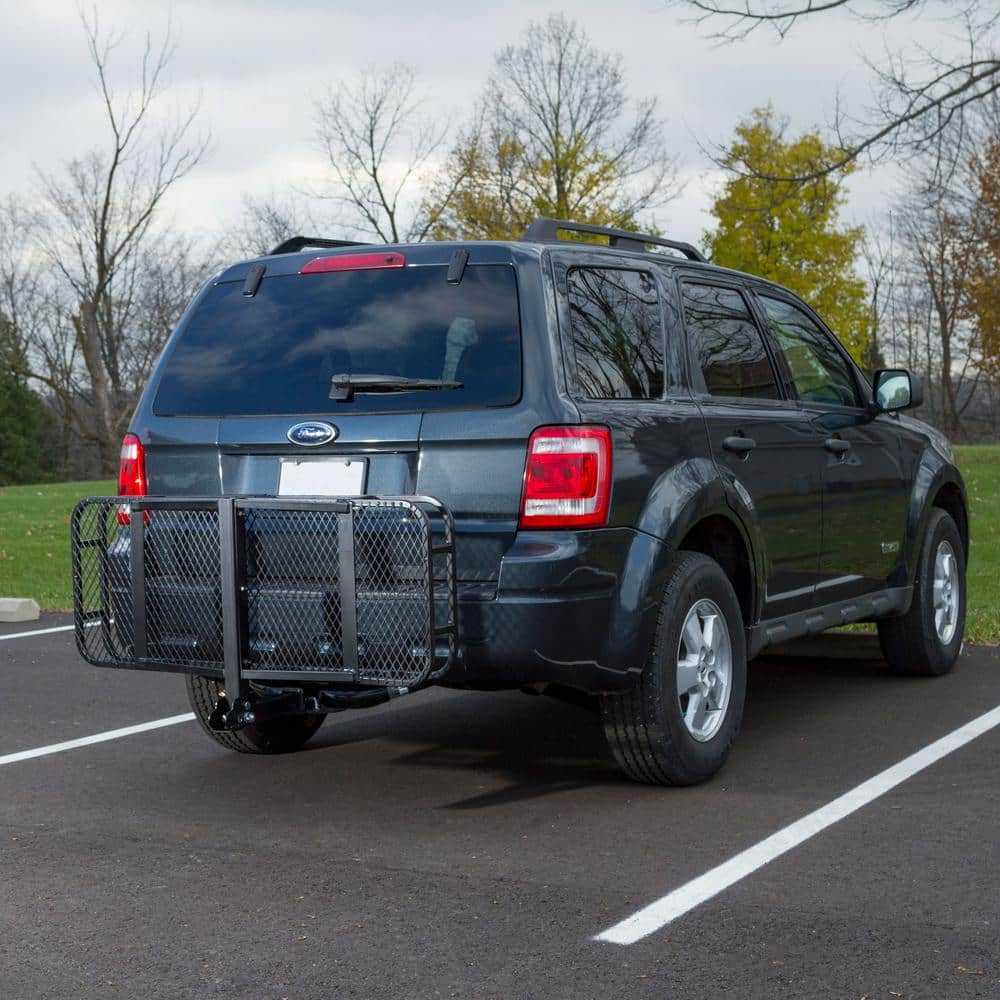 500 lbs. 48 in. L Steel Basket Folding Cargo Carrier - Hercitys
