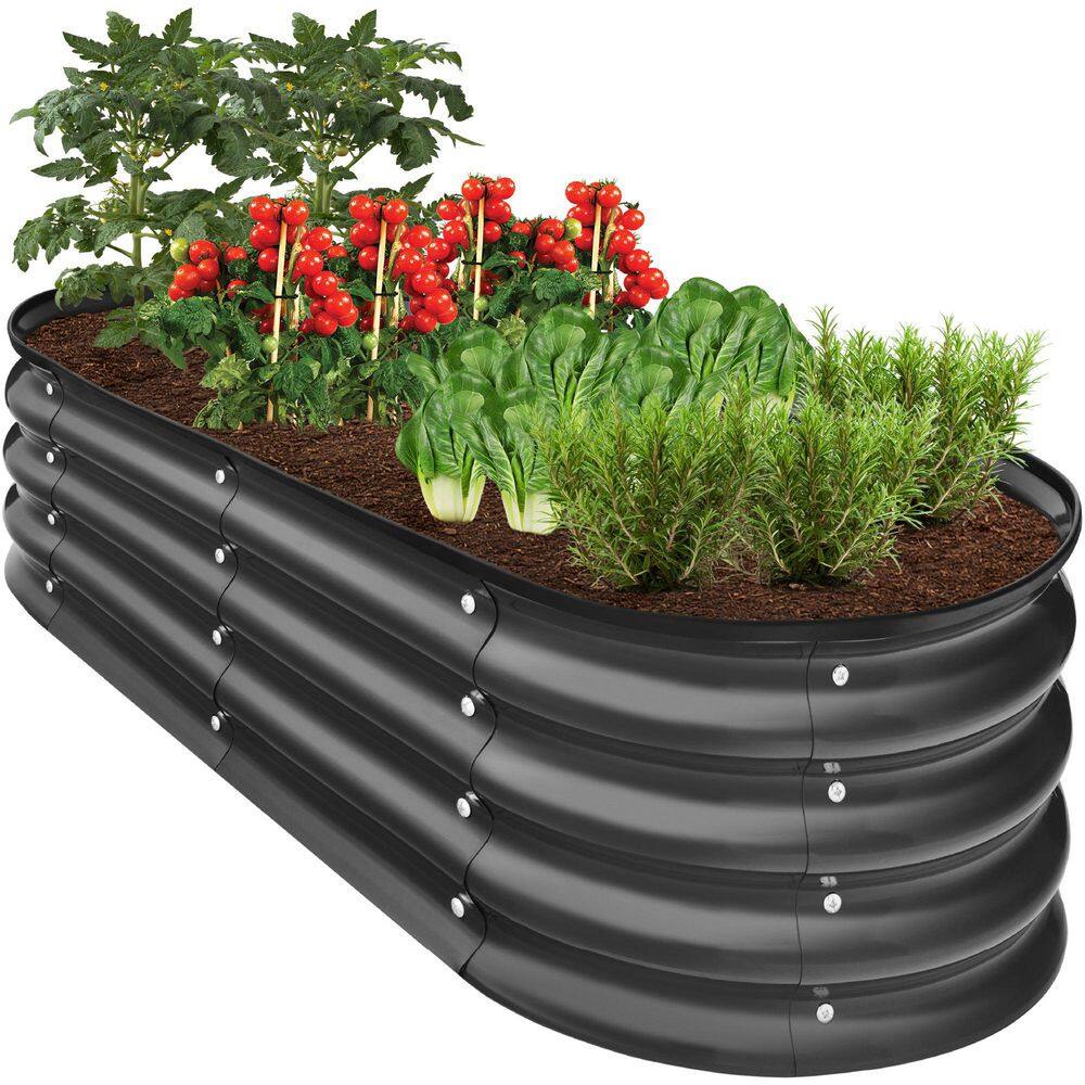 48 in. L x 24 in. W x 12 in. H Charcoal Steel Raised Garden Bed - Hercitys