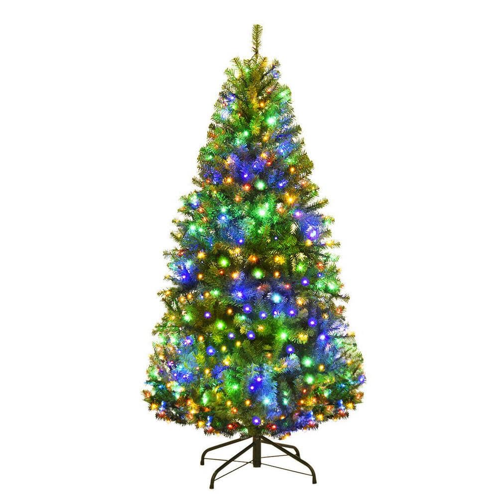 4 ft. Green Pre-Lit LED Artificial Christmas Tree with Color Changing Mini Lights - Hercitys