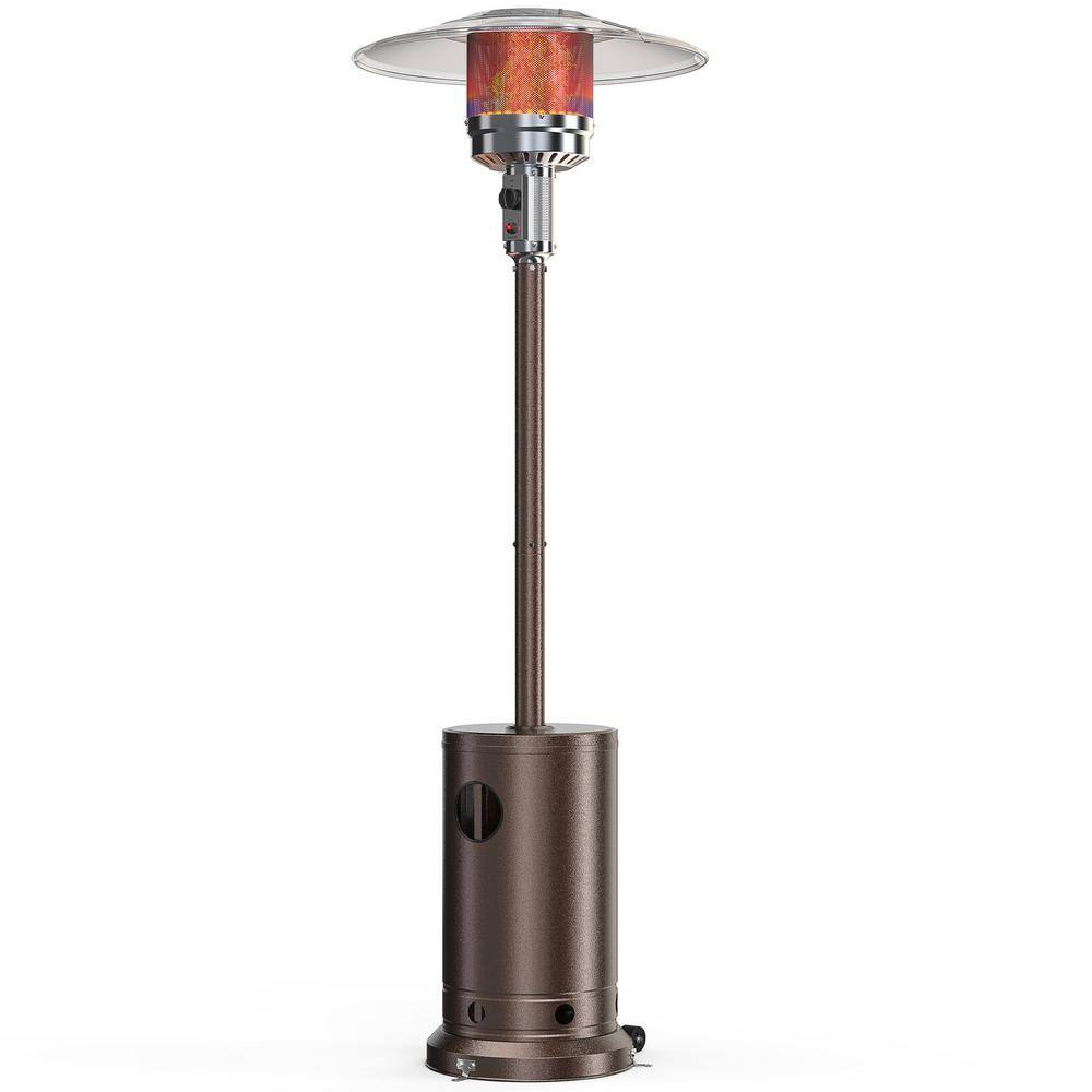 48,000 BTU Propane Standing Patio Heater with Tabletop, Double-Layer Stainless Steel Burner and Safety Protection System - Hercitys
