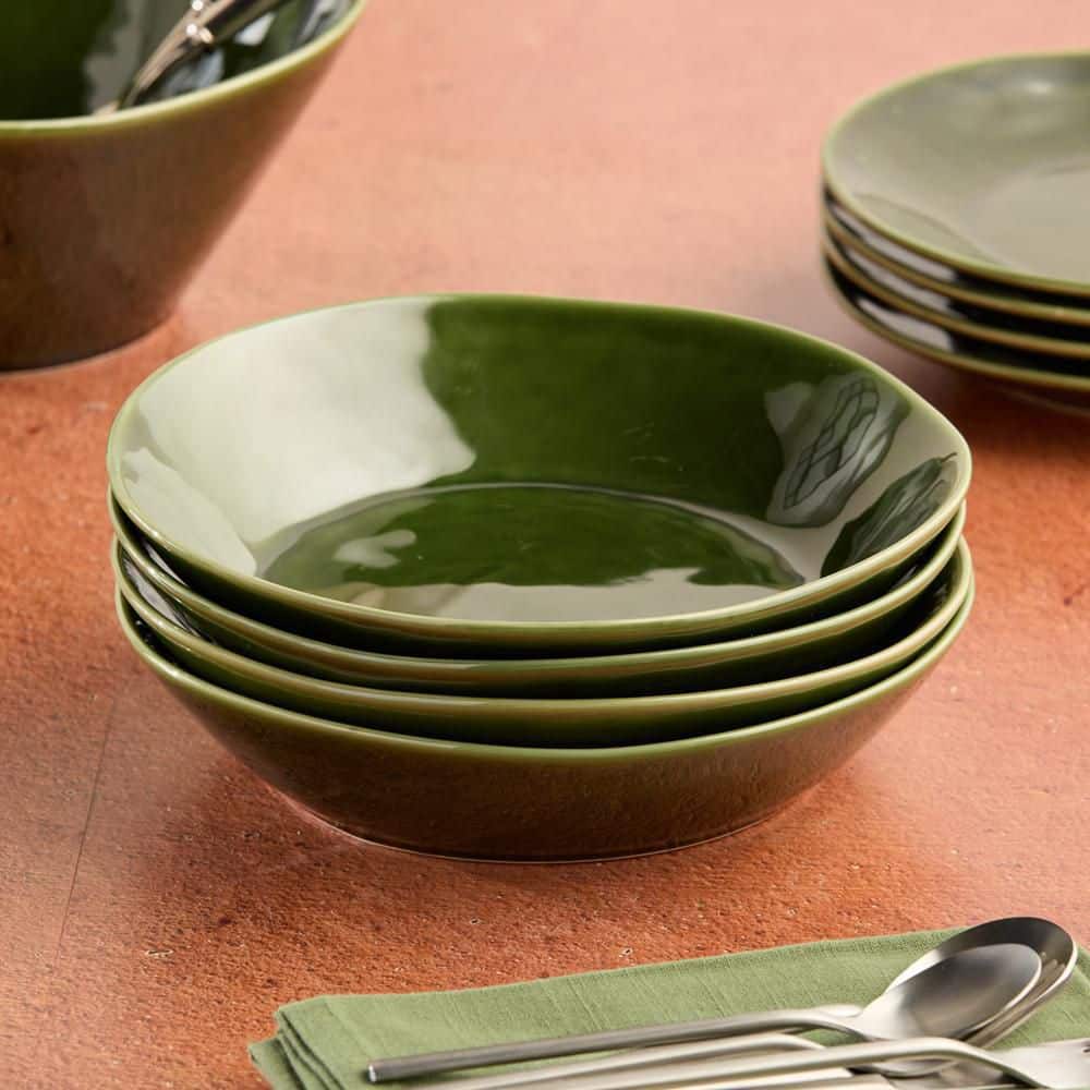 40 fl. oz. Green Stoneware Soup Bowl (Set of 4) - Hercitys