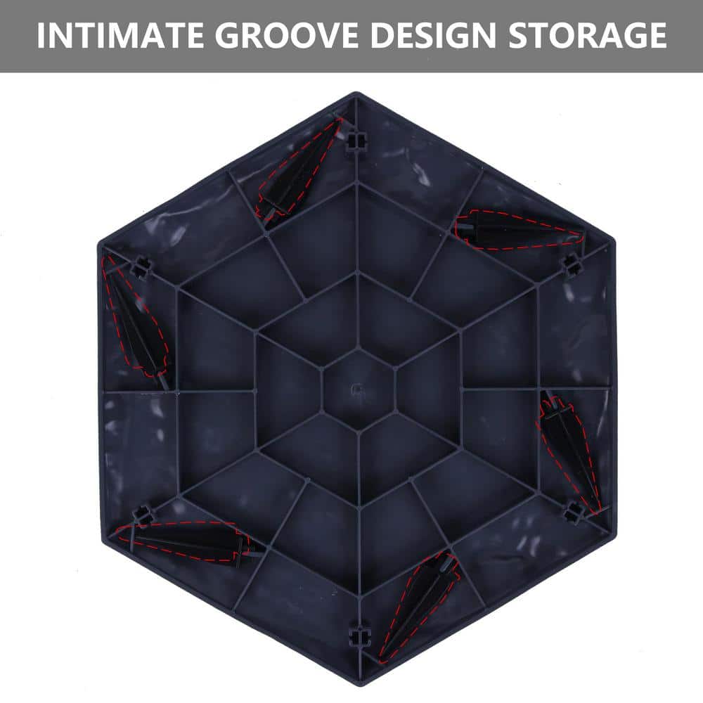 15.98 in. x 15.98 in. x 4.49 in. Hexagon Grey Solid Weatherproof Plastic Set Paver 4-Pieces 1.5 sq. ft. - Hercitys