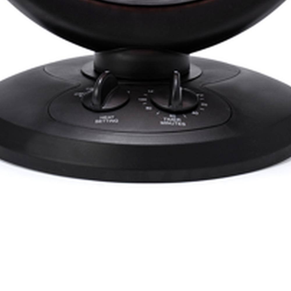 14 in. Oscillating Dish Heater in Black - Hercitys