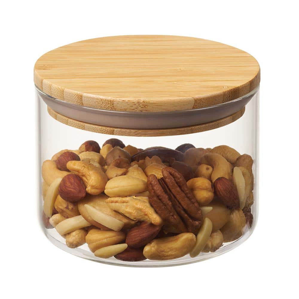 3-Piece Glass and Bamboo Canister Set – A - Hercitys