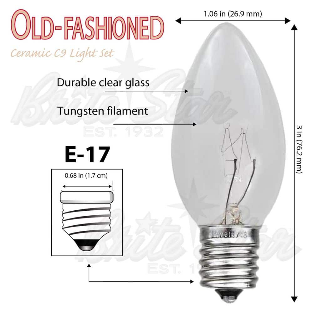 25 ft. 25-Count Multi Christmas C9 Incandescent String Lights - Hercitys