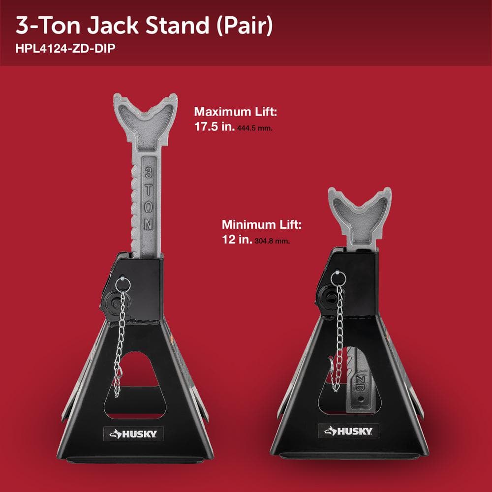 3-Ton Car Jack Stands - Hercitys