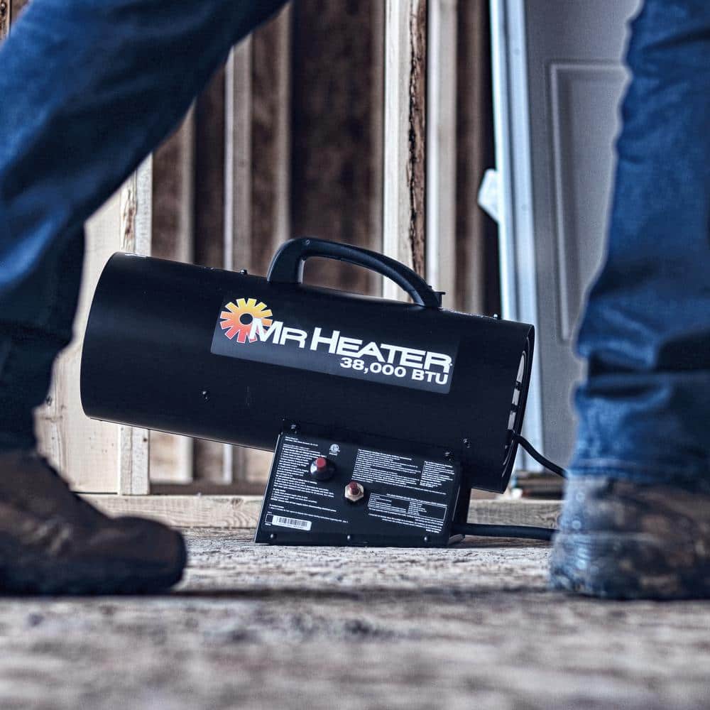 38,000 BTU Forced Air Propane Outdoor Space Heater with Quiet Burner Technology - Hercitys