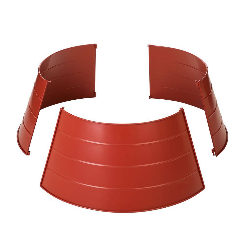 22 in. D Christmas Painted Red Metal Tree Collar (KD) - Hercitys