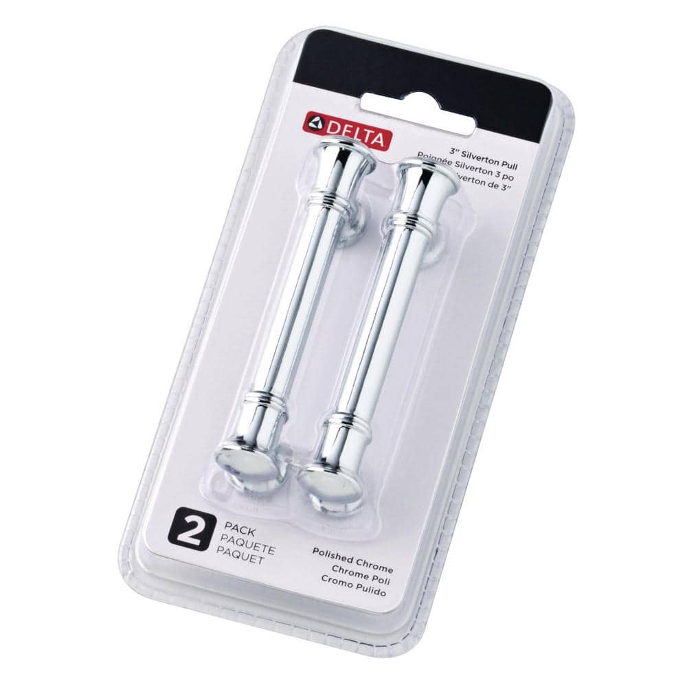 2-Pack Silverton 3 in. (76 mm) Classic Polished Chrome Cabinet Drawer Bar Pulls - Hercitys