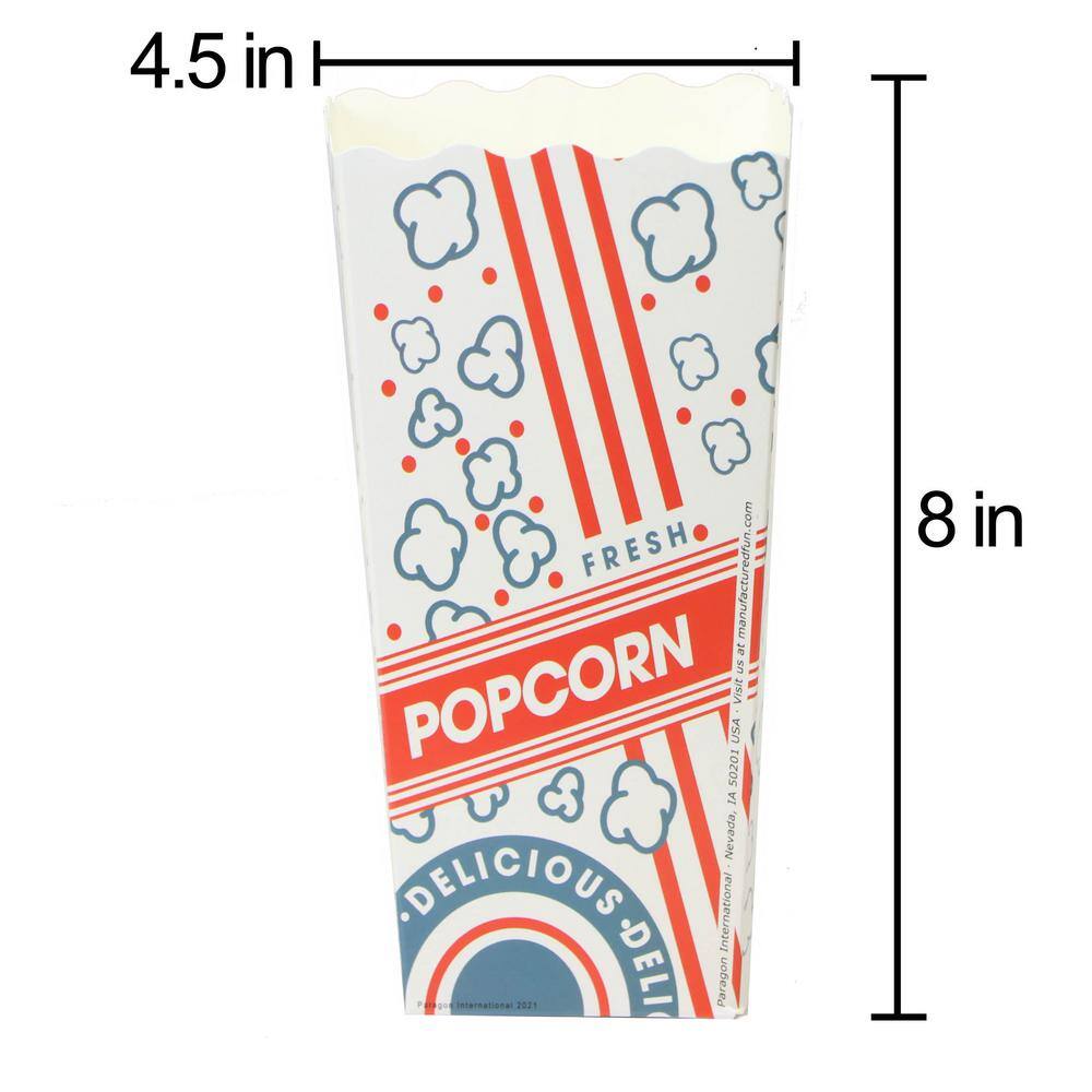 1.75 oz., Large Red, White and Blue Classic Popcorn Disposable Scoop Box 25-Count - Hercitys