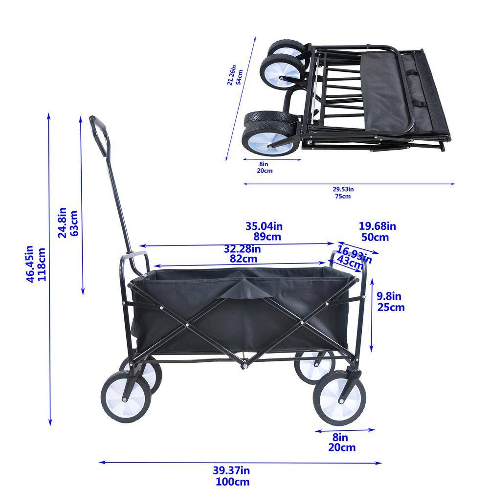 3 cu. ft. Fabric Garden Cart in Black - Hercitys