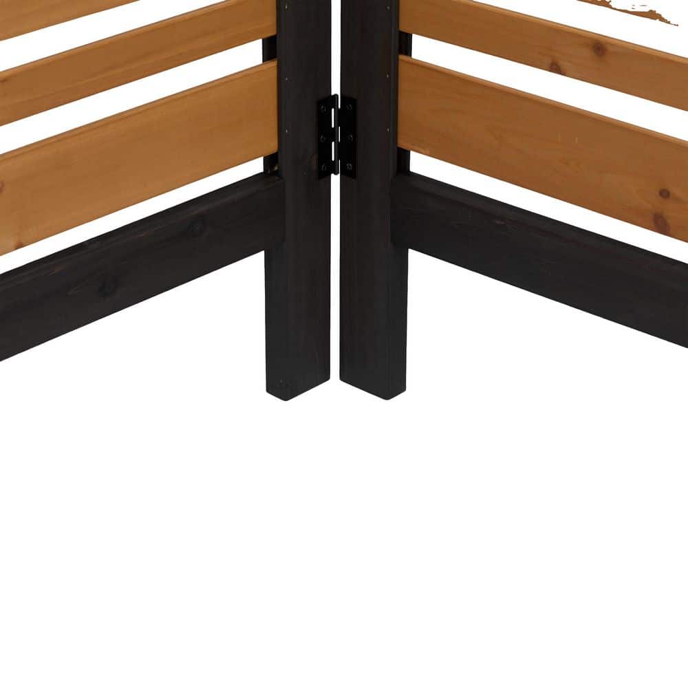 42 in. H Wood Garden Fence, 2-Panel Privacy Panels in Gold, Backyard Garden Patio - Hercitys