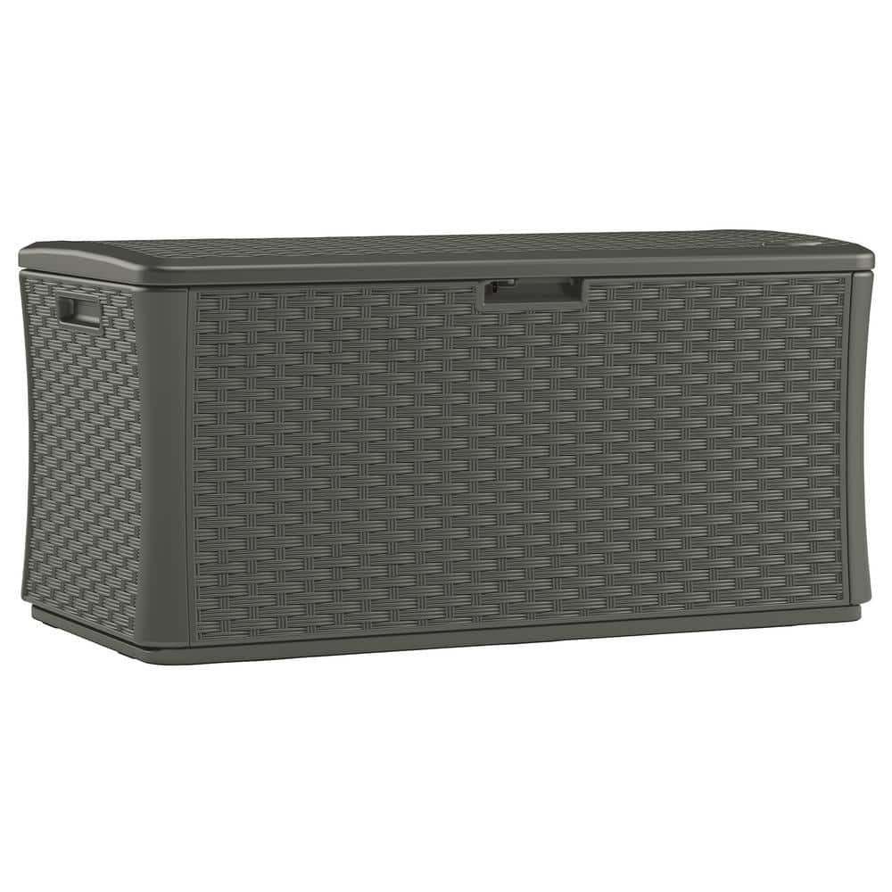 134 Gal. Plastic Wicker Deck Box – Stoney - Hercitys