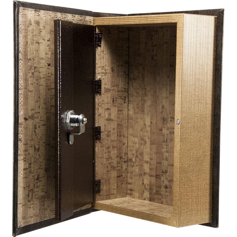 0.06 cu. ft. Steel Antique Book Lock Box Safe with Key Lock - Hercitys