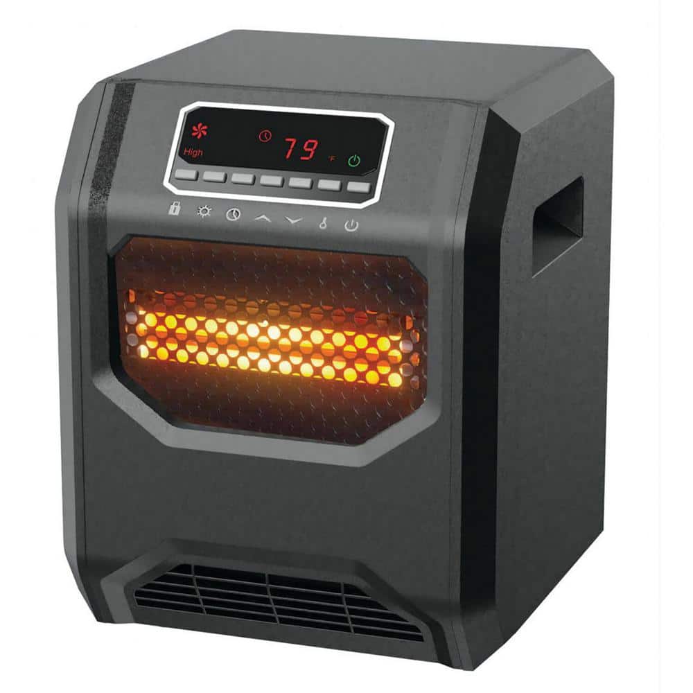 1500-Watt Electric 6 Element Compact Infrared Radiant Space Heater Electric in Black - Hercitys