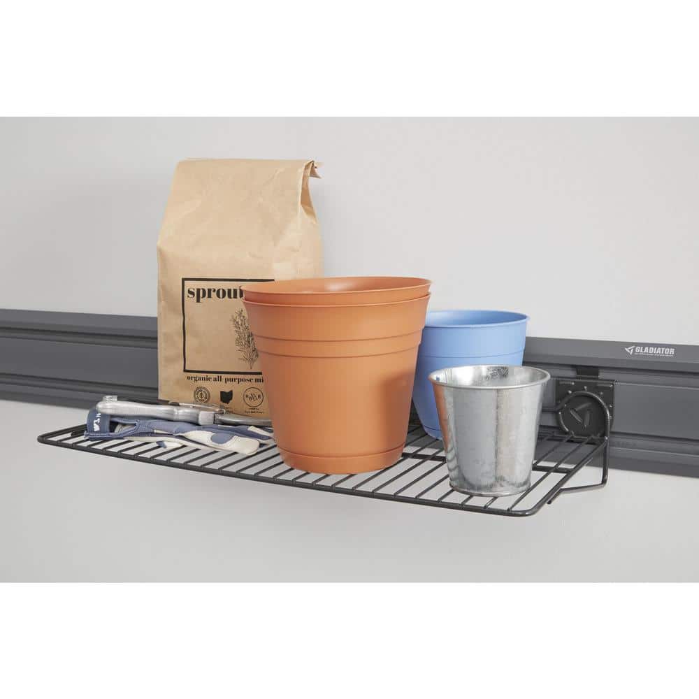 24 in. Hammered Graphite Wire Shelf - Hercitys