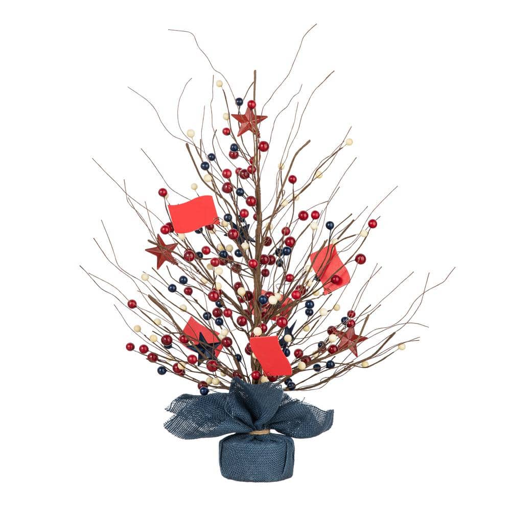 20 in. H Patriotic/Americana Berry Table Tree - Hercitys