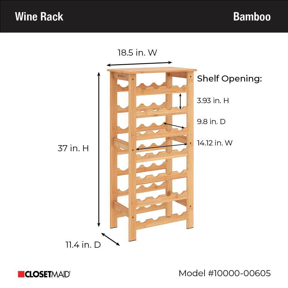 28-Bottle Bamboo Wine Rack Free-Standing Shelving Unit - Hercitys