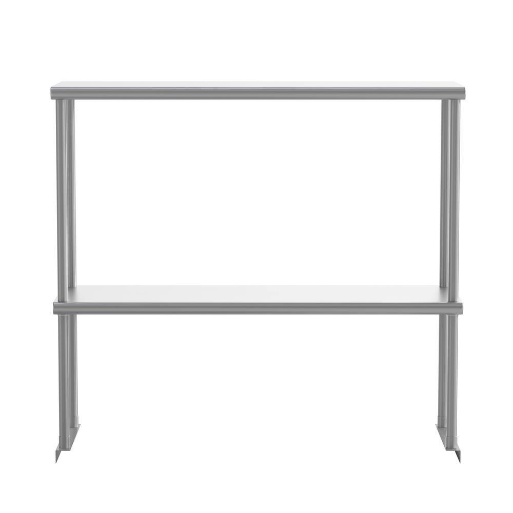 36 in. W x 12 in. D Rectangle Stainless Steel Metal Shelf with Stainless Steel Frame - Hercitys