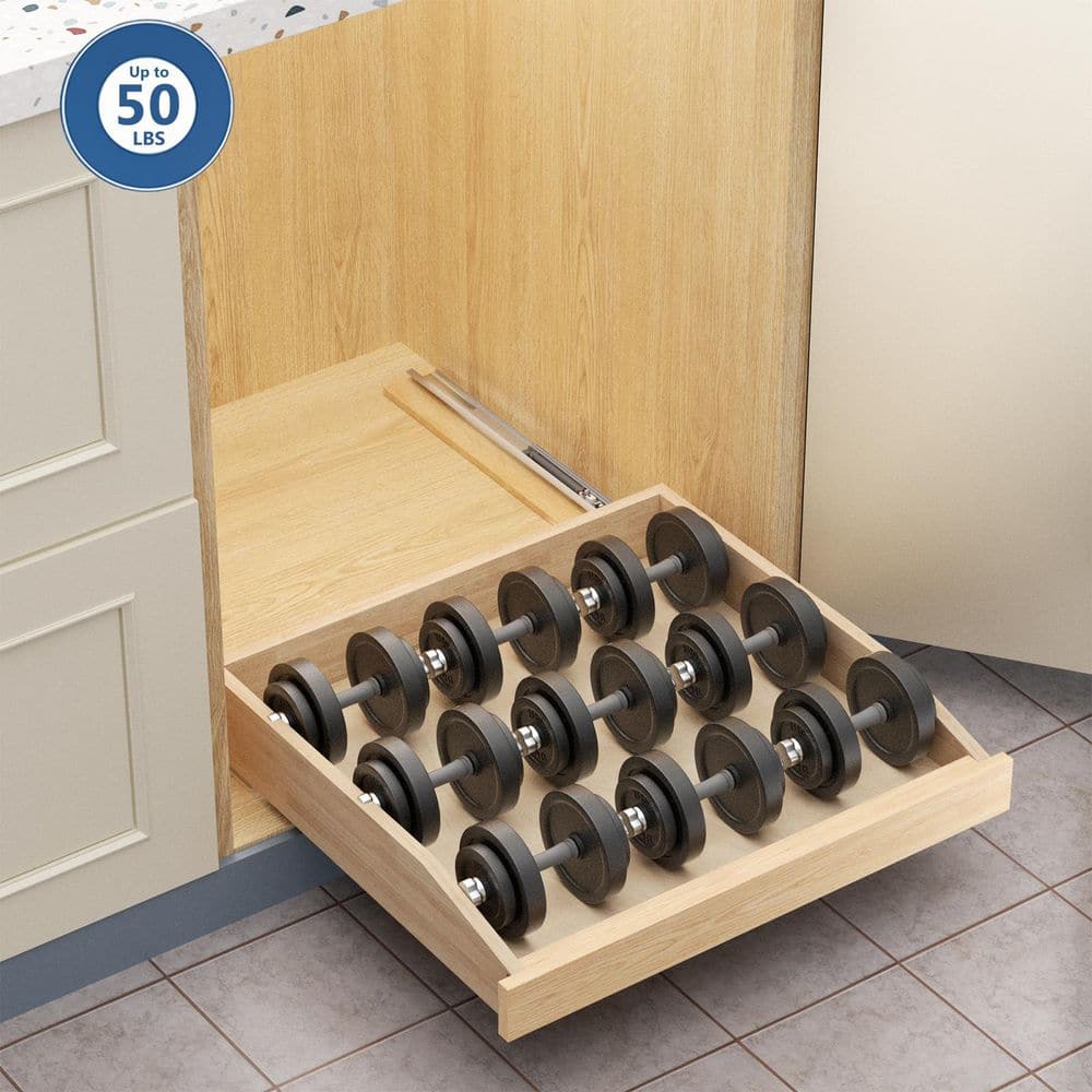 13.5 in. Wood Cabinet Pull Out Drawer with Soft Close - Hercitys
