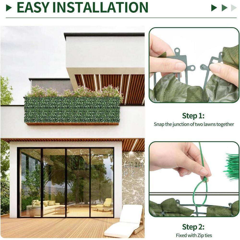 39.4 in. x 118 in. in Polyethylene Artificial Ivy Privacy Garden Fence - Hercitys