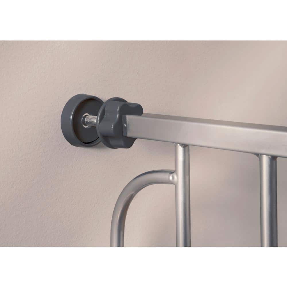 36 in. Platinum Metal Easy Step Extra Tall Walk-Through Gate - Hercitys