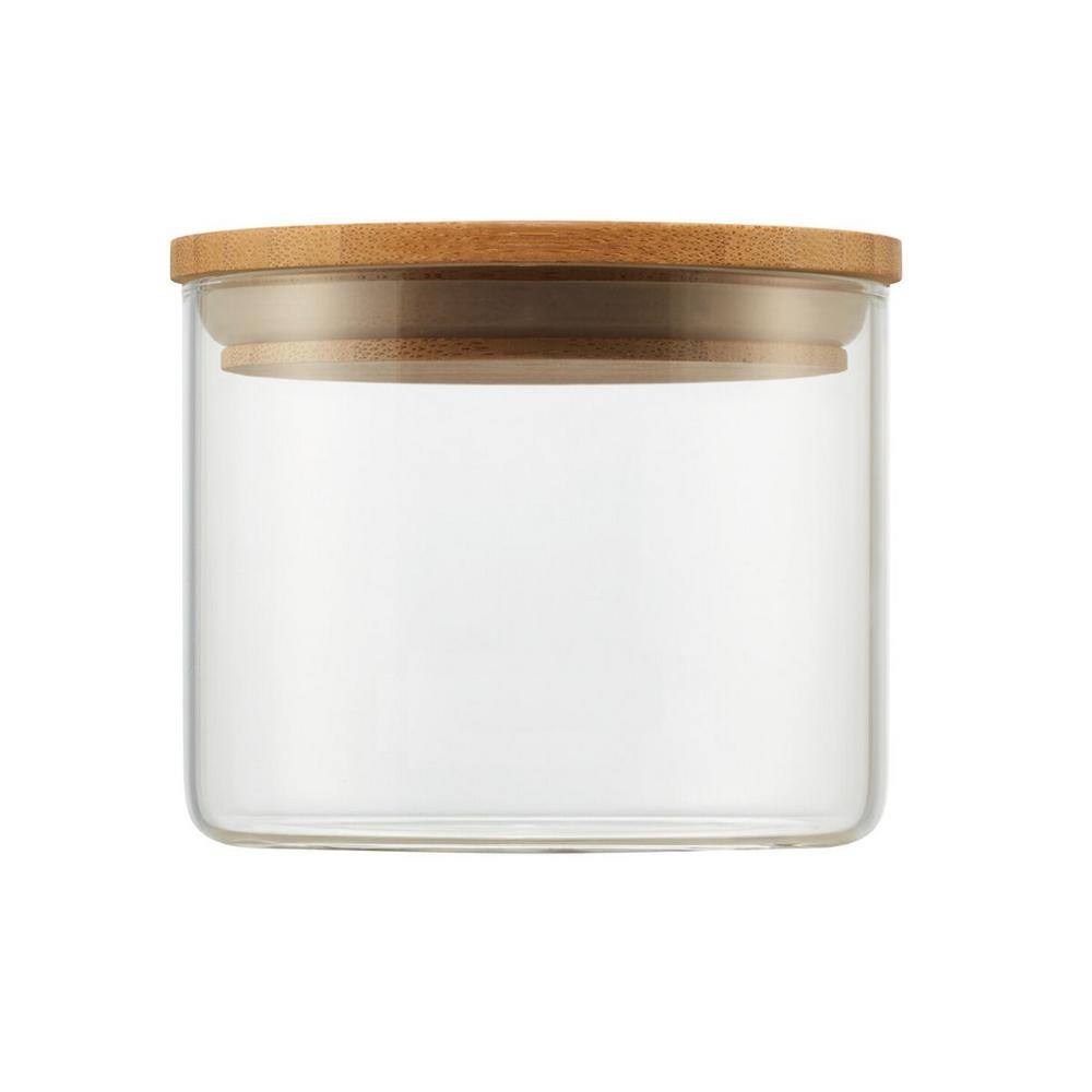 3-Piece Glass and Bamboo Canister Set – A - Hercitys