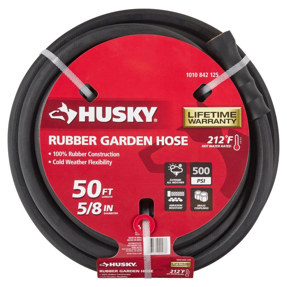 5/8 in. x 50 ft. Heavy-Duty Rubber Water Hose - Hercitys