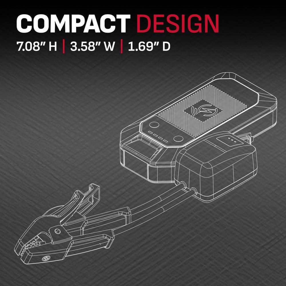 4-in-1 Lithium Automotive Jump Starter and Portable Power Pack, 1500 Amp with Wireless Charging Pad, 12V - Hercitys