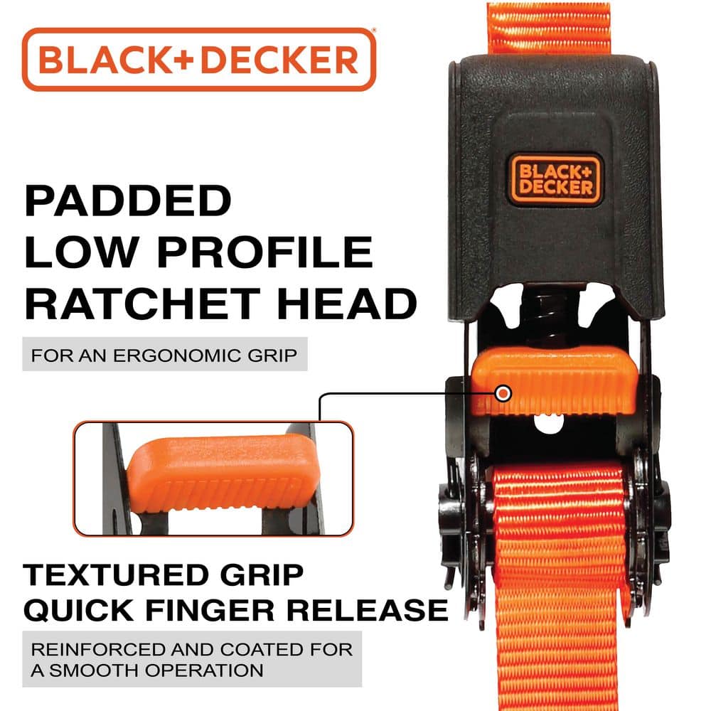 1 in. x 12 ft./1500 lbs. Break Strength Ratchet Straps (4-Pack) - Hercitys