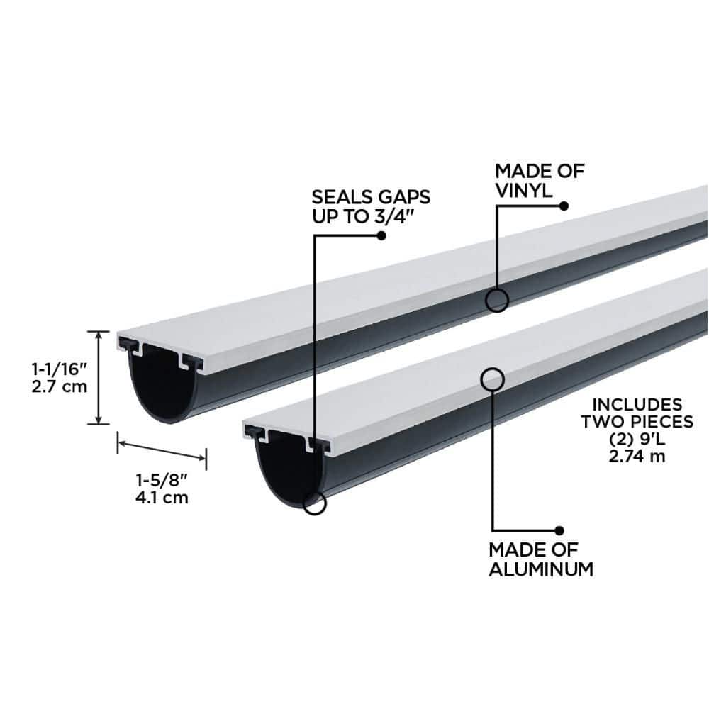 1-5/8 in. x 18 ft. Aluminum and Vinyl Garage Door Bottom - Hercitys