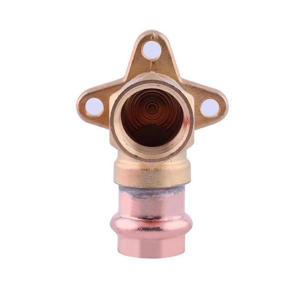 3/4 in. x 3/4 in. Copper Press 90° Drop Ear Elbow Press Fit x FNPT - Hercitys
