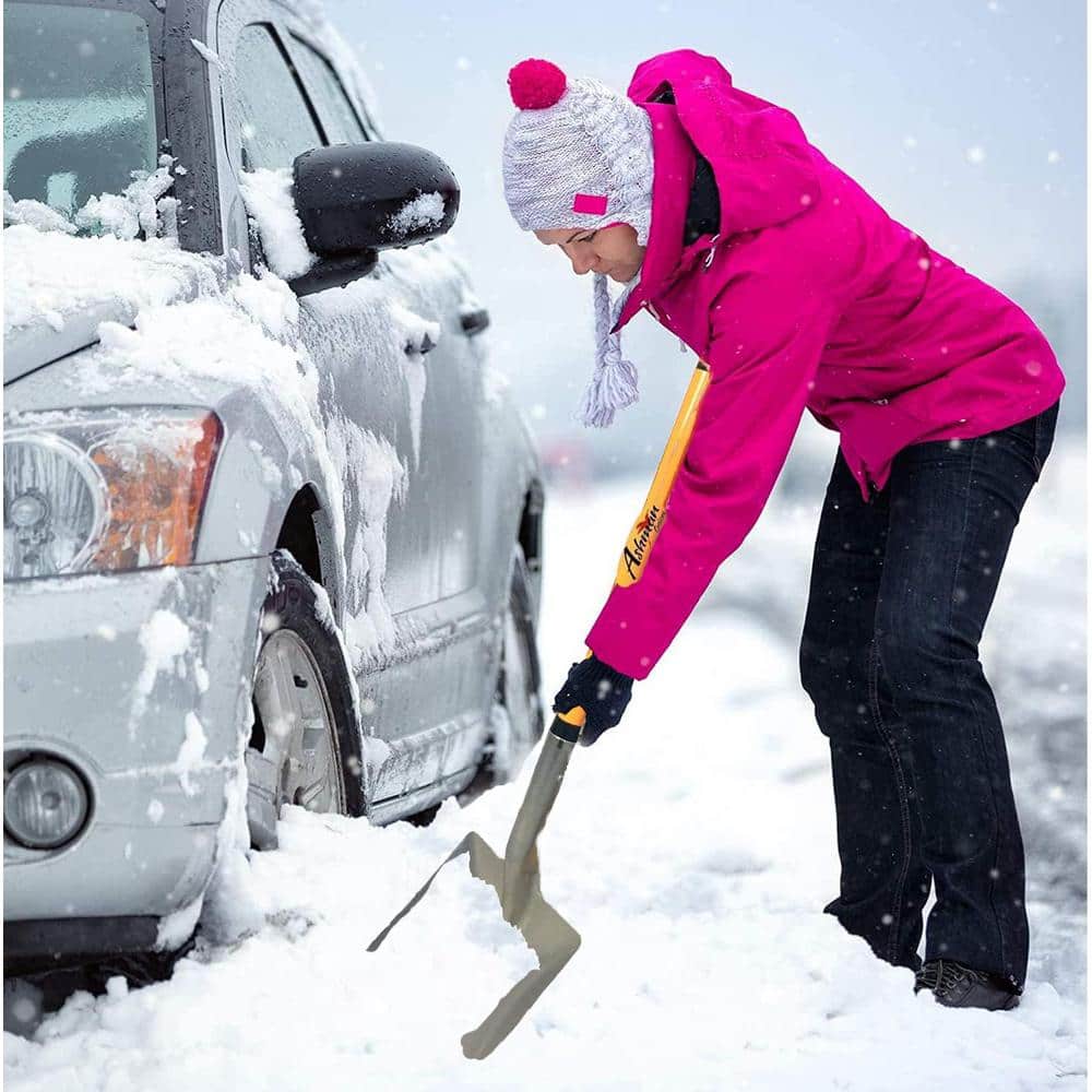 46 in. L Durable Fiberglass Handle Large Aluminum Square Head Shovel, Ashman Snow Shovel Square Aluminum (6-Pack) - Hercitys