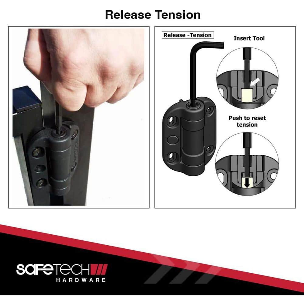 5″ inch. Heavy Duty Adjustable Tension Self-Closing Metal Gate Hinges (2-pack) - Hercitys