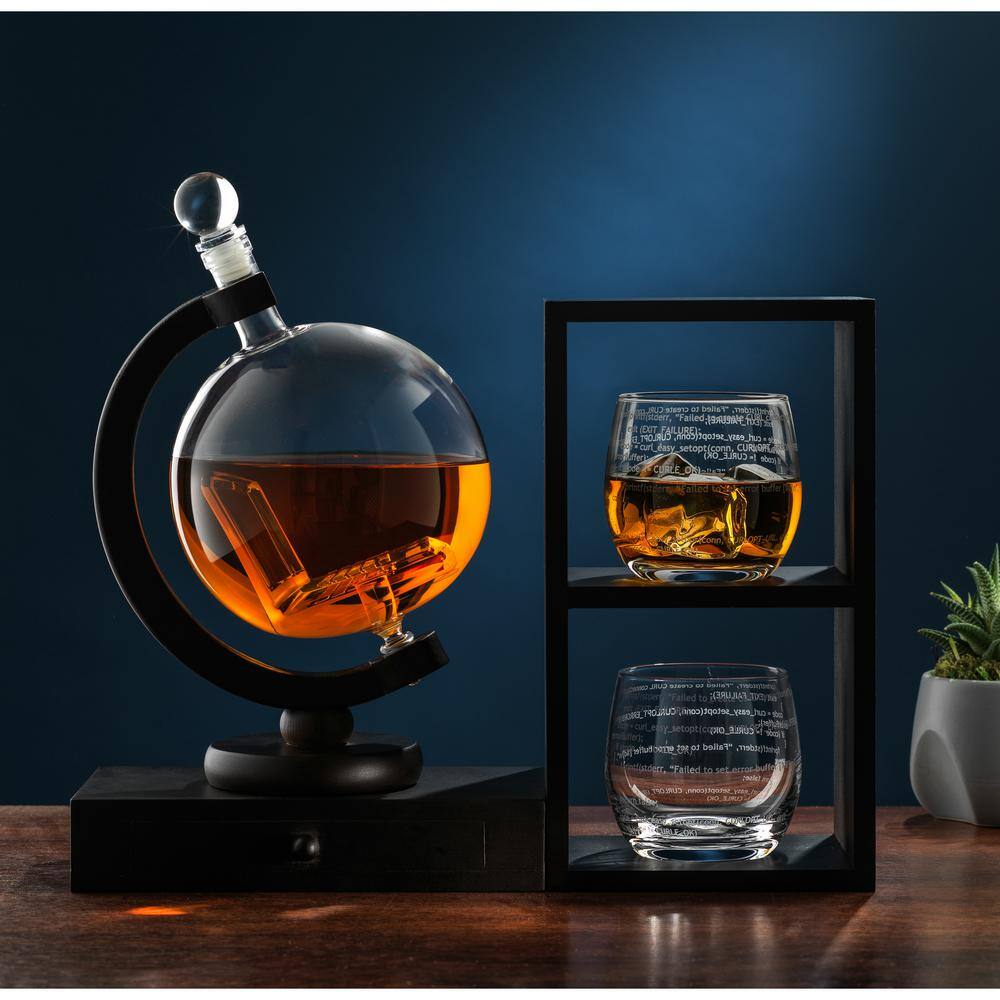 27 oz. 3-Piece Executive Computer Whiskey Decanter and Glasses (Set of 3) - Hercitys