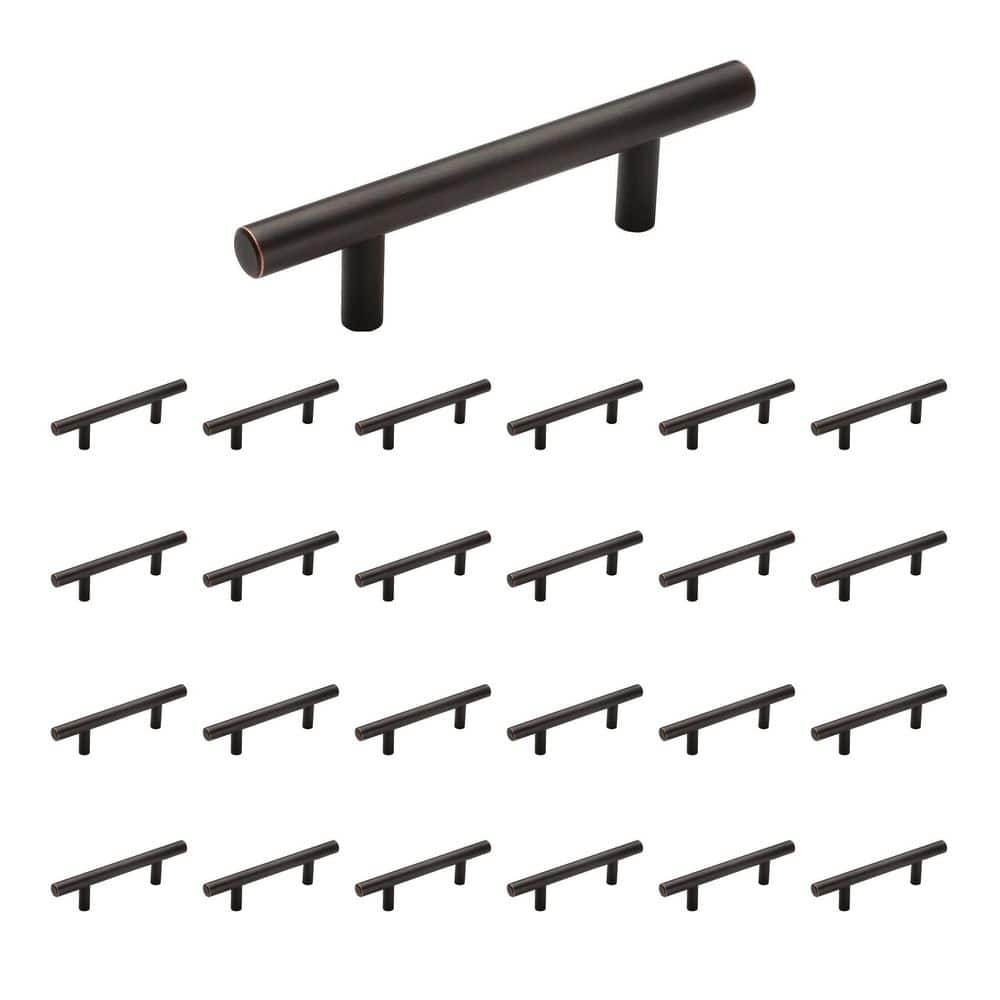 25-Pack Bar Pulls 3 in.  76mm  Modern Oil Rubbed Bronze Bar Cabinet Pulls - Hercitys