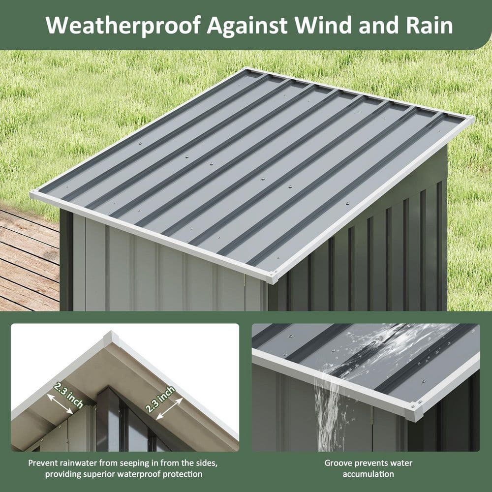 3 x 3 ft. Outdoor Storage Metal Shed, Garden Tool Shed with Single Lockable Door for Patio Lawn Backyard (11.92 sq ft) - Hercitys