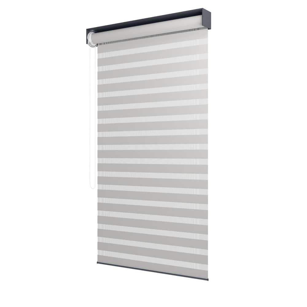 10 ft. Individual Adjustable Sunshade Privacy Roller Blinds for Gray Aluminum Louvered Pergola 1-Side Wall - Hercitys